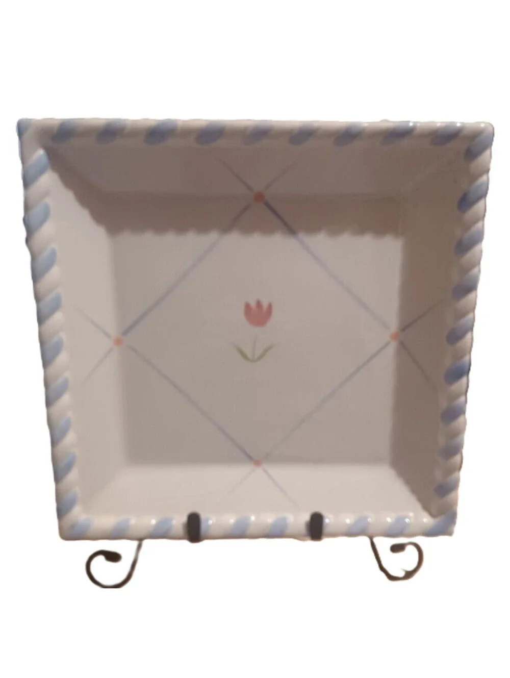 2006 Avon Elegant Blooms Decorative Serving Dish Ceramic Platter Tray 9
